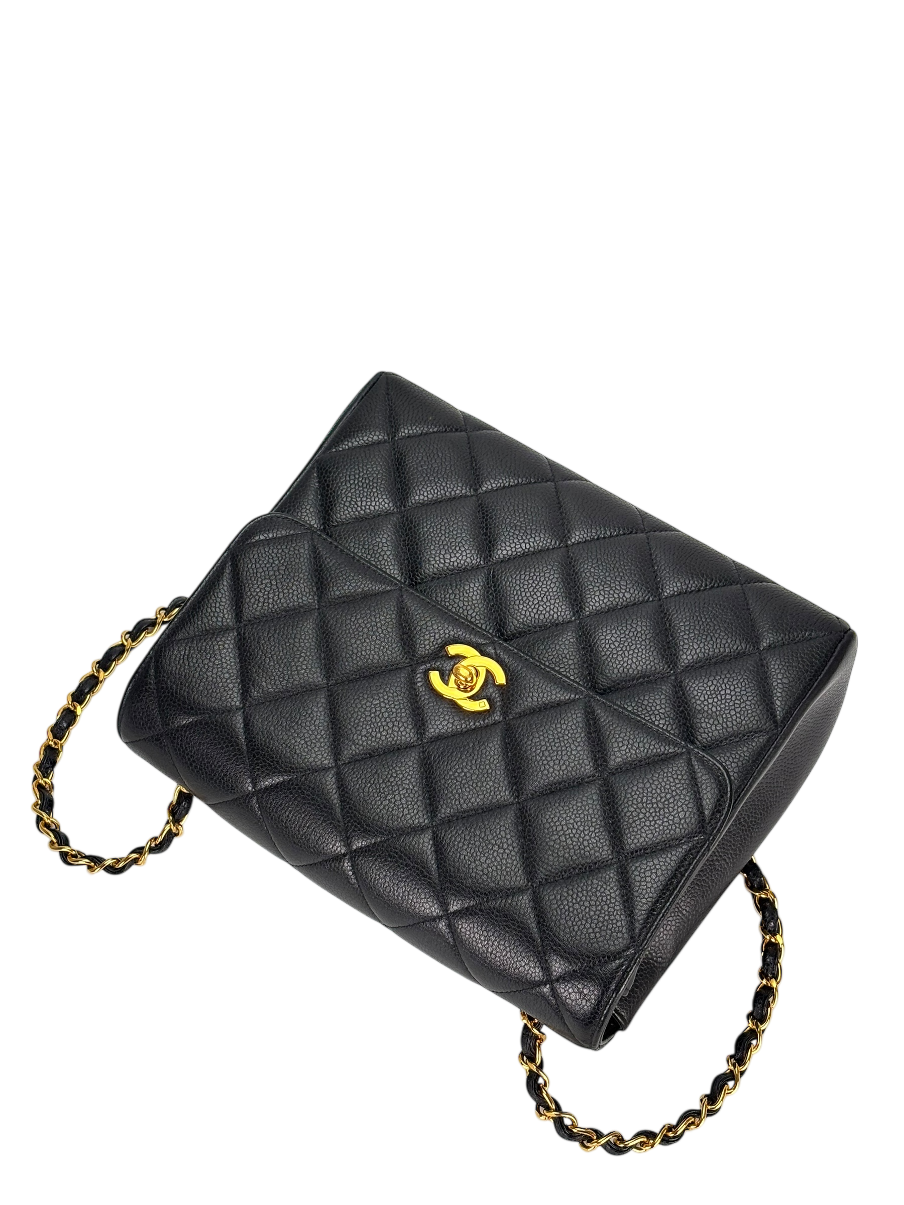 CHANEL - Black Caviar Deca Coco Mark Matelasse Shoulder Bag