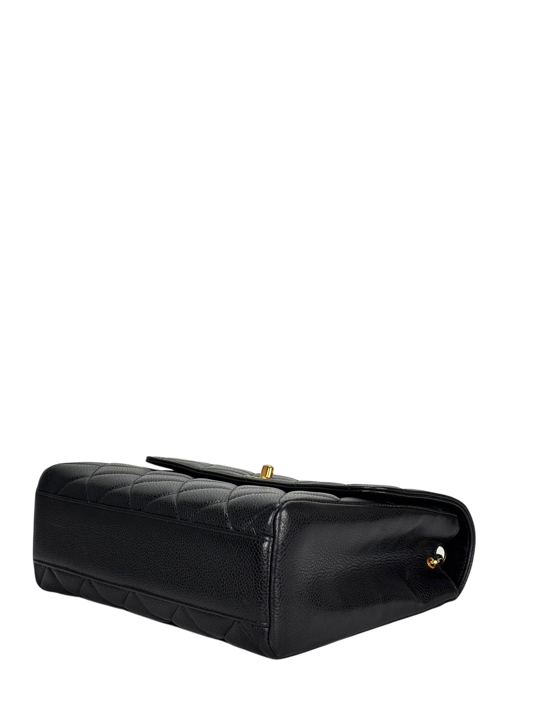 CHANEL - Black Caviar Deca Coco Mark Matelasse Shoulder Bag