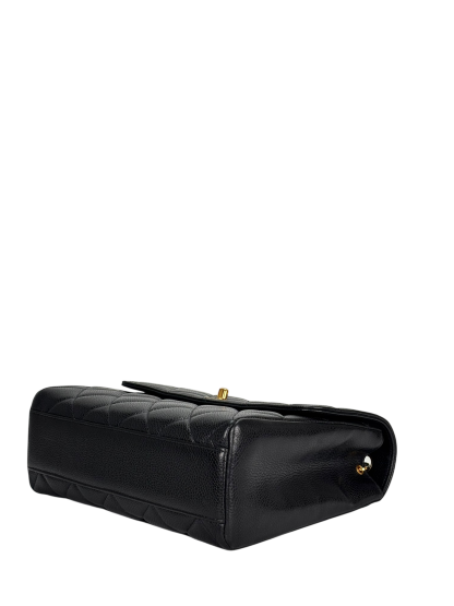 CHANEL - Black Caviar Deca Coco Mark Matelasse Shoulder Bag