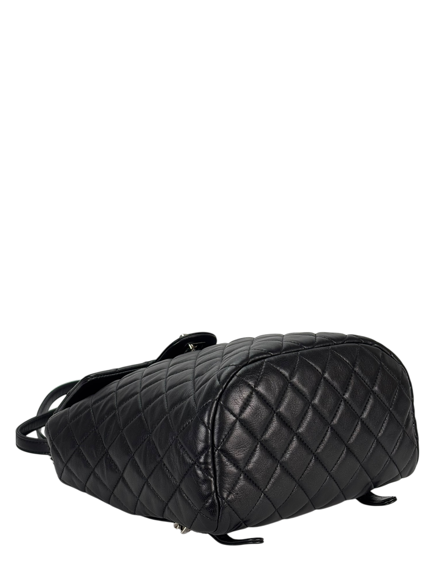 CHANEL - Black Lambskin Quilted Urban Spirit Backpack Bag