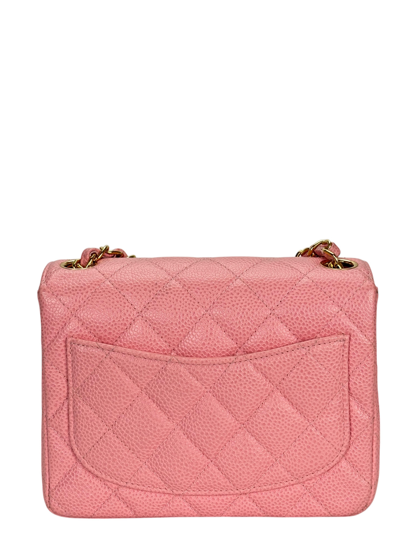 CHANEL - Pink Caviar Mini Classic Square Flap Shoulder Bag 17