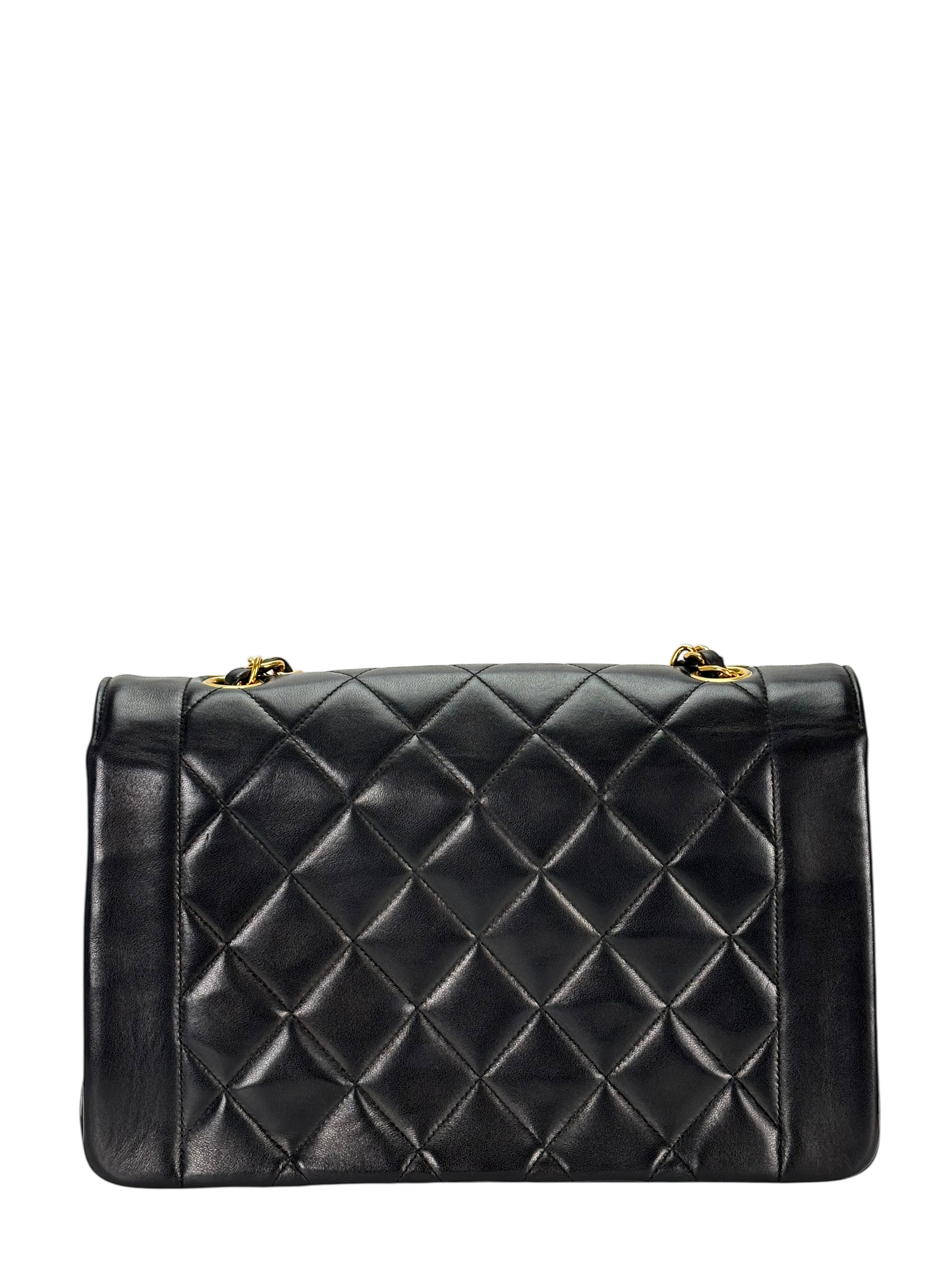 CHANEL - Black Lambskin Medium Diana Shoulder Bag