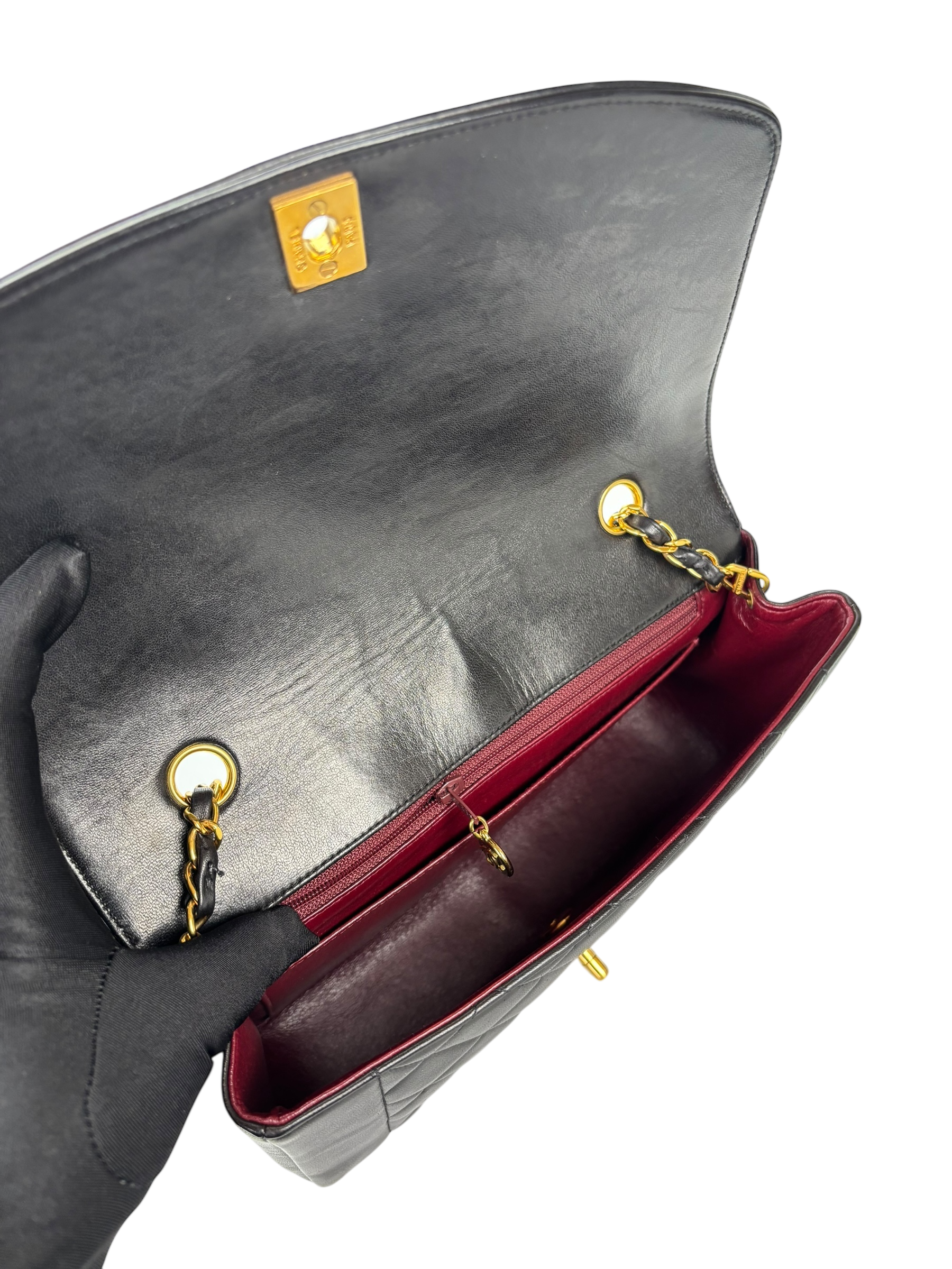 CHANEL - Black Lambskin with Bijoux Chain Bag