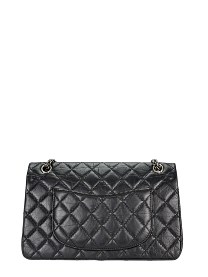 CHANEL - 2.55 Reissue 227 Flap Black Calfskin Quilted Ruthenium Hardware
