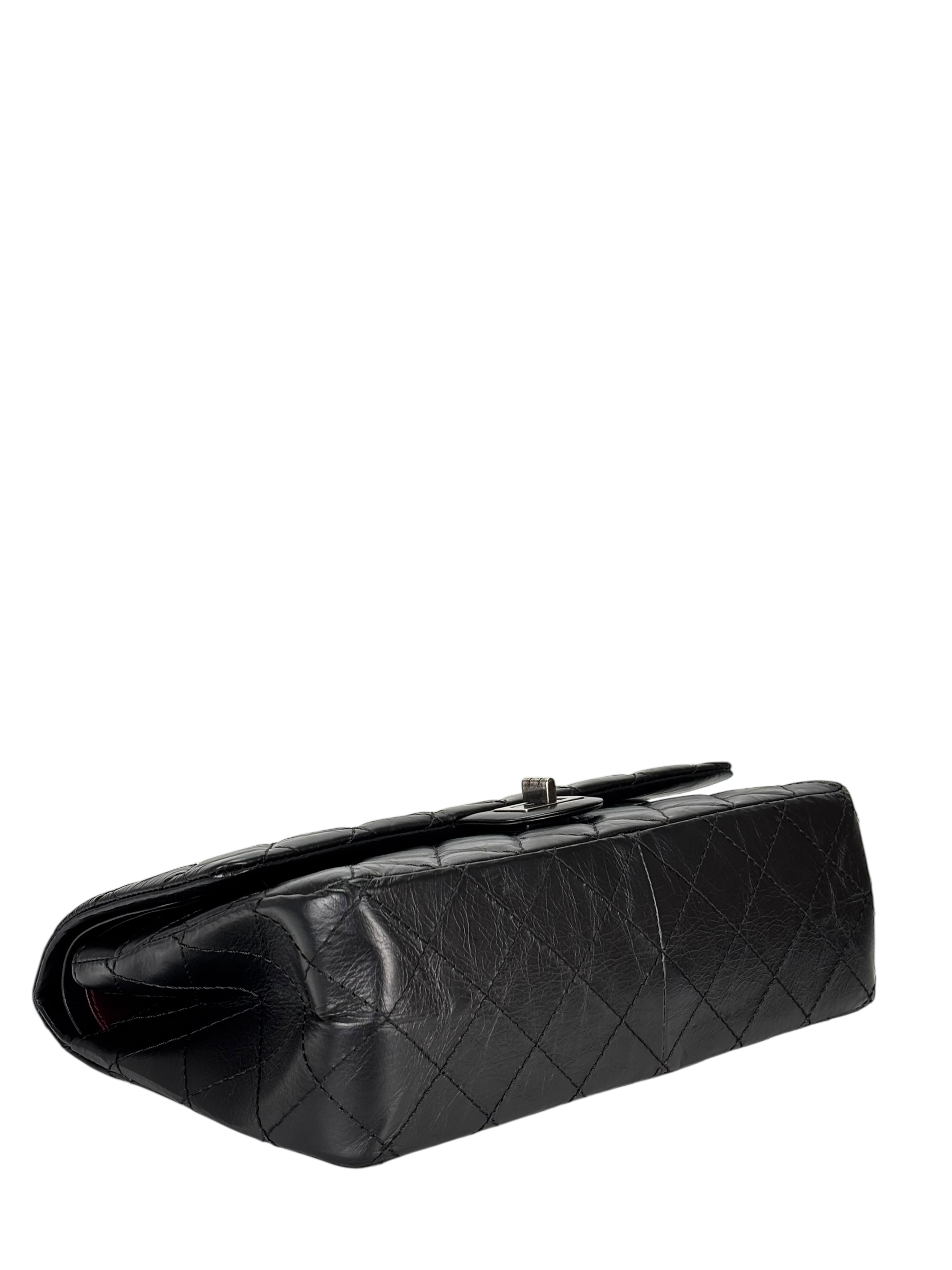 CHANEL - 2.55 Reissue 227 Flap Black Calfskin Quilted Ruthenium Hardware