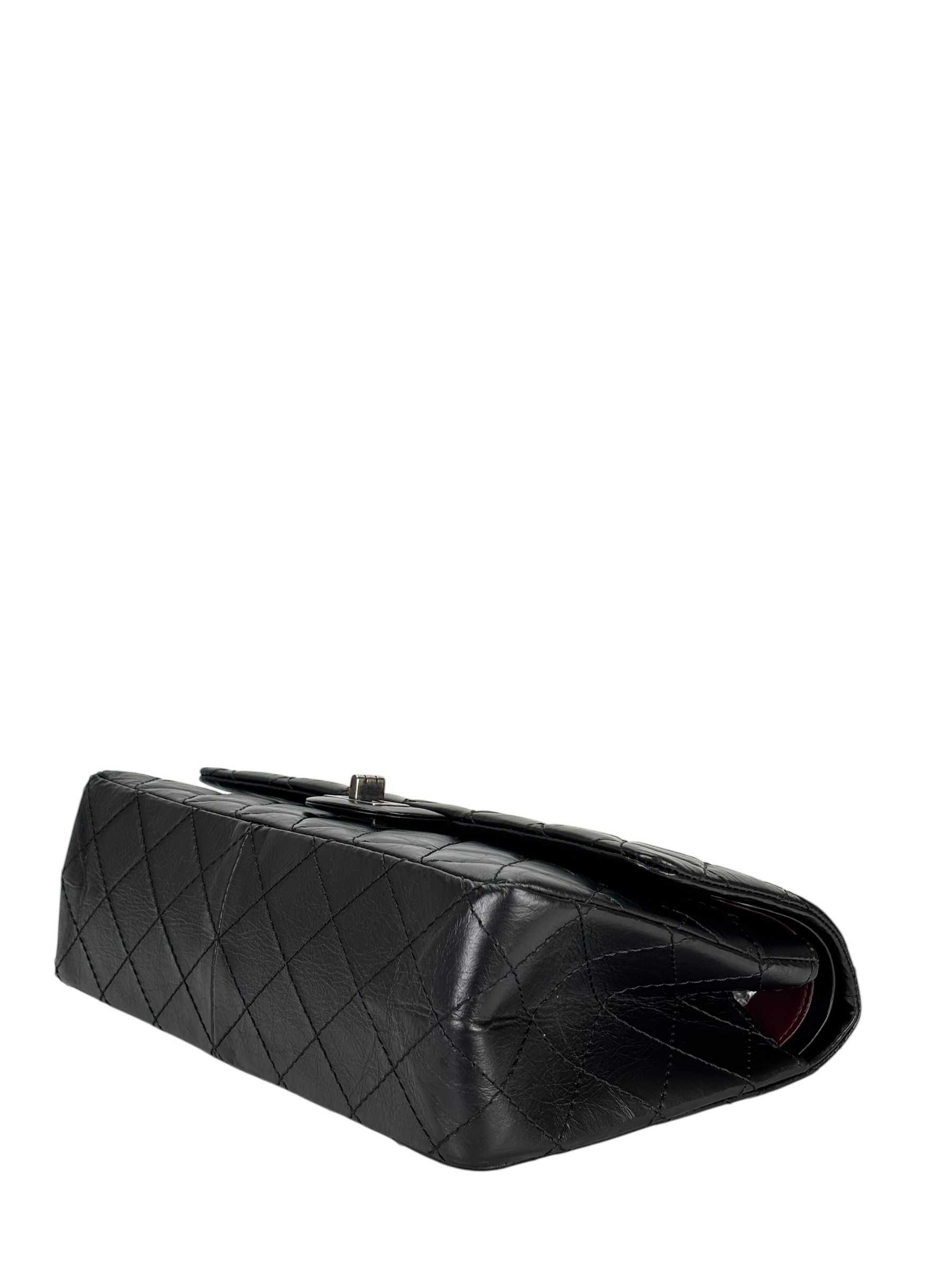 CHANEL - 2.55 Reissue 227 Flap Black Calfskin Quilted Ruthenium Hardware