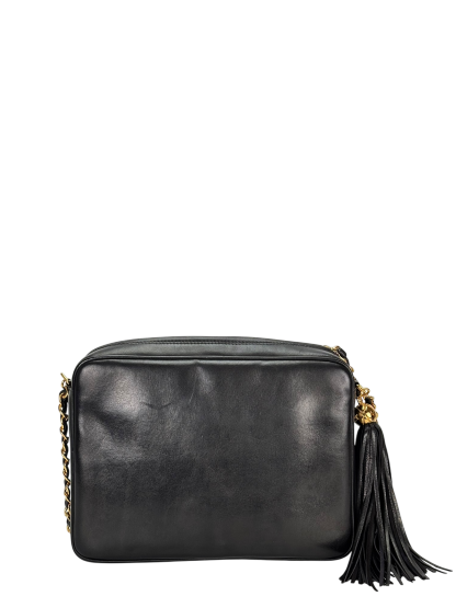 CHANEL - Black Lambskin CC Tassel Camera Case Shoulder Bag