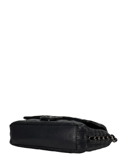 CHANEL - Black Caviar Chanel Matelasse Chain Silver Hardware Shoulder Bag