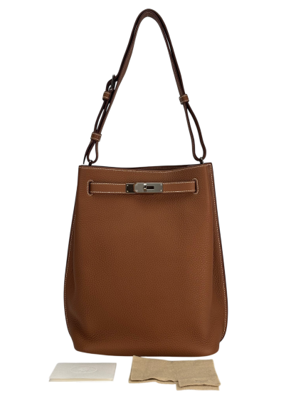 HERMES - So Kelly Shoulder Bag 37 Gold Togo Palladium Hardware