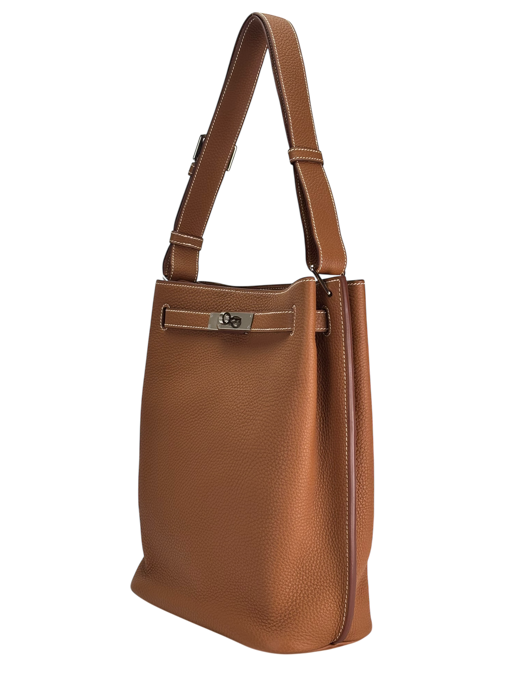 HERMES - So Kelly Shoulder Bag 37 Gold Togo Palladium Hardware