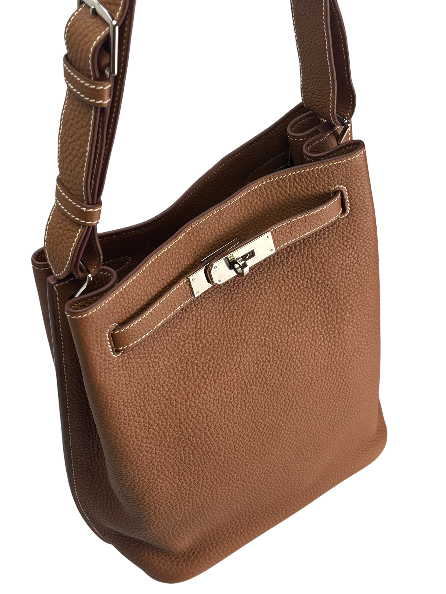 HERMES - So Kelly Shoulder Bag 37 Gold Togo Palladium Hardware