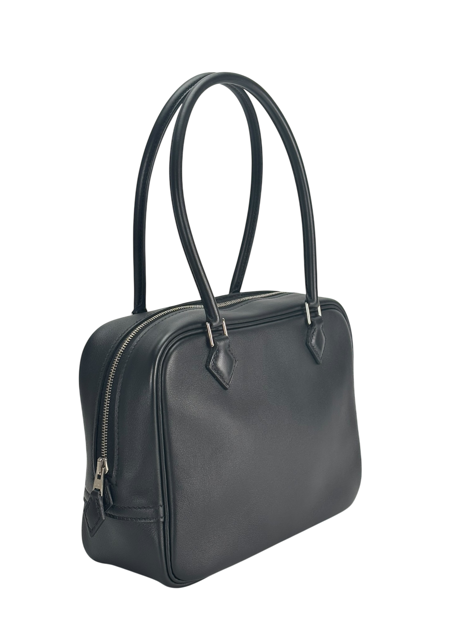 HERMES - Hermes Mini Plume 20 Swift Black Silver Hardware Bag