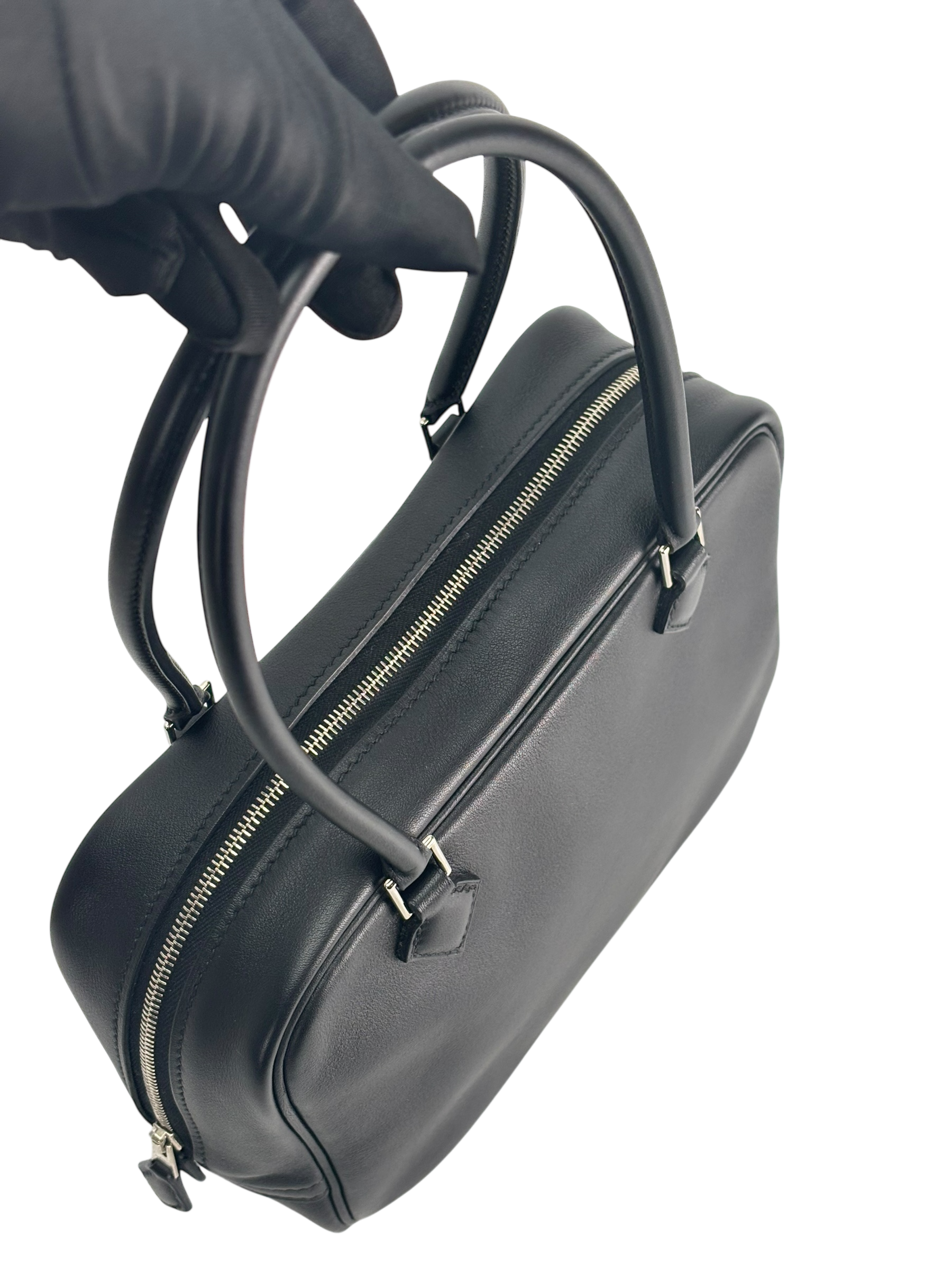 HERMES - Hermes Mini Plume 20 Swift Black Silver Hardware Bag