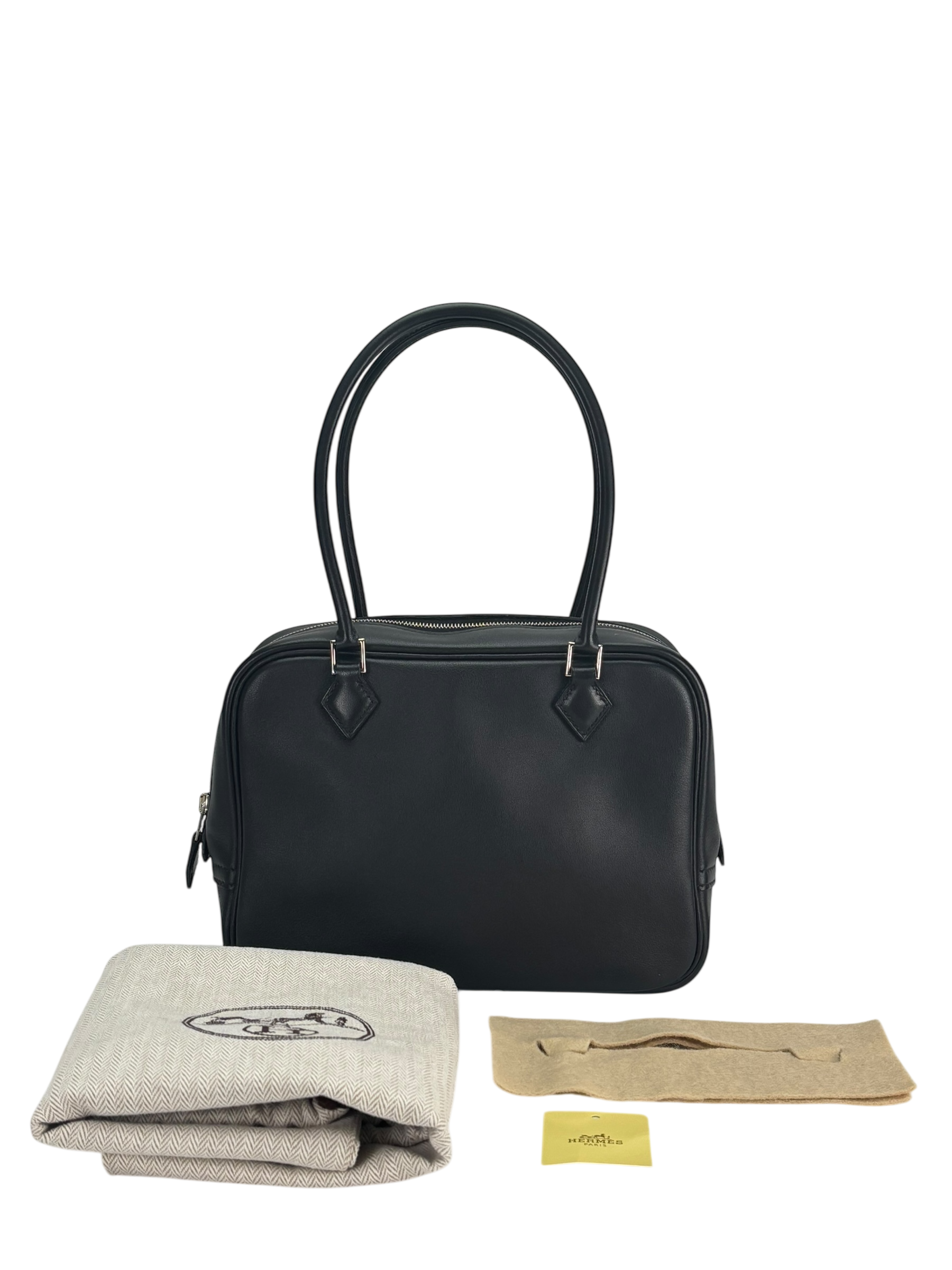 HERMES - Hermes Mini Plume 20 Swift Black Silver Hardware Bag