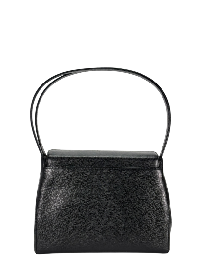 CHANEL - Black Caviar Top Handle Envelope Flap Shoulder Bag