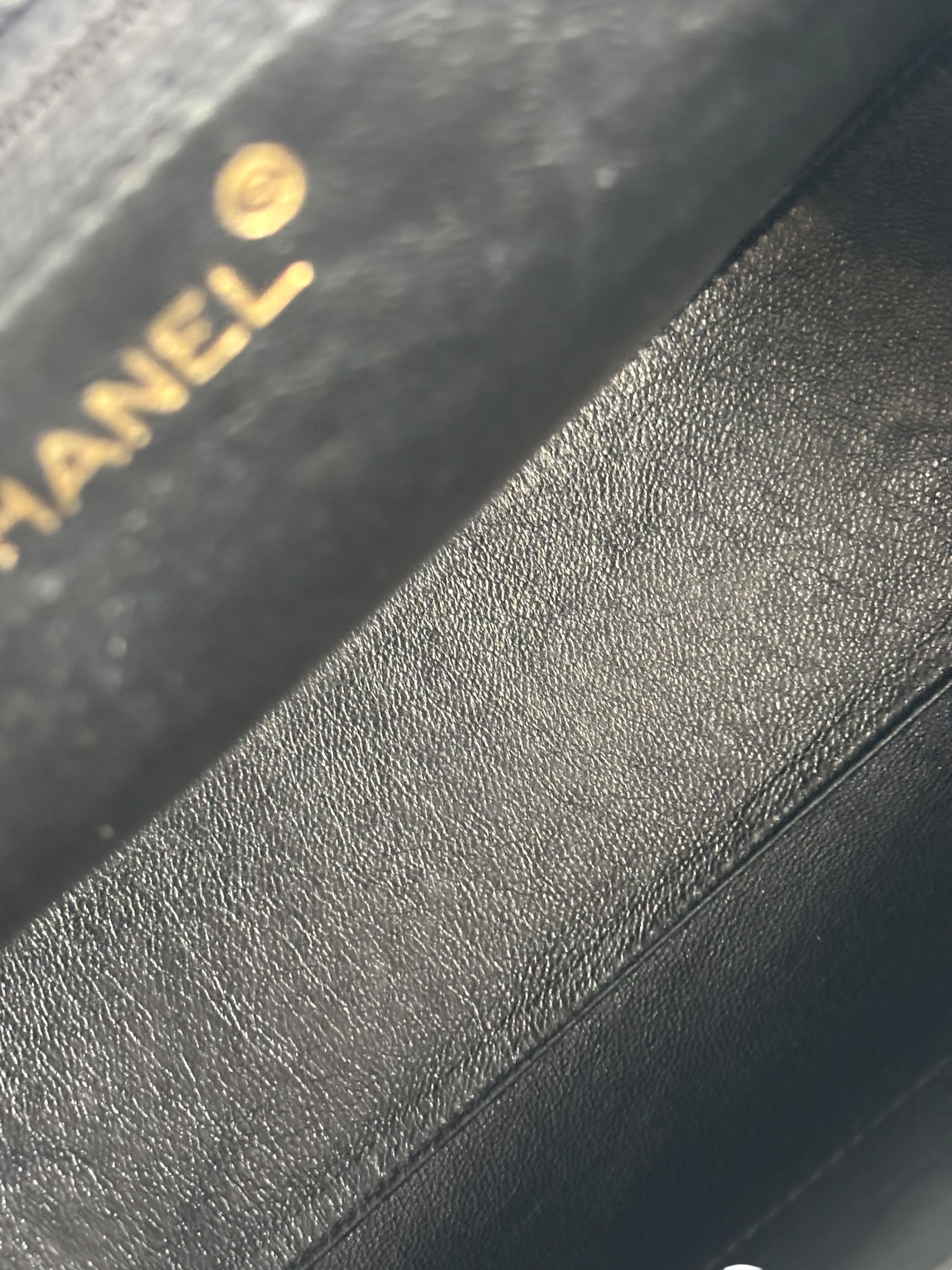 CHANEL - Black Caviar Top Handle Envelope Flap Shoulder Bag
