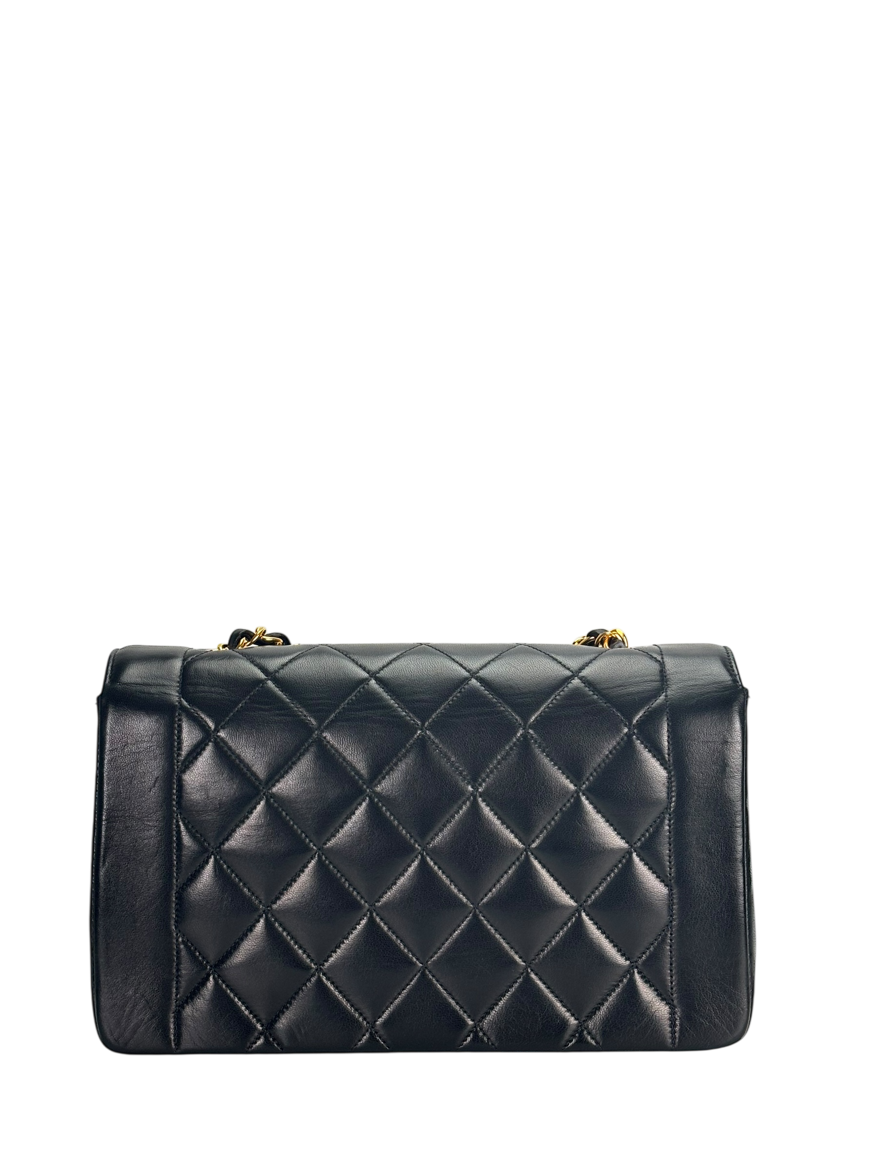 CHANEL - Black Lambskin Medium Diana Shoulder Bag