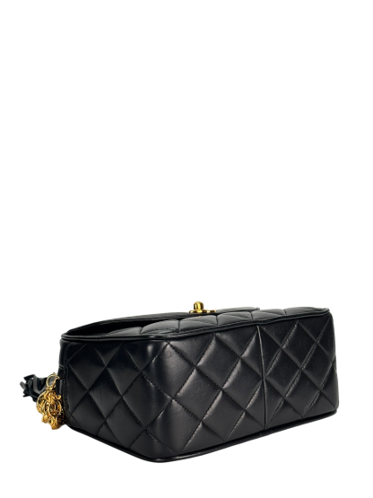 CHANEL -  Black Lambskin Mini Camera Bag