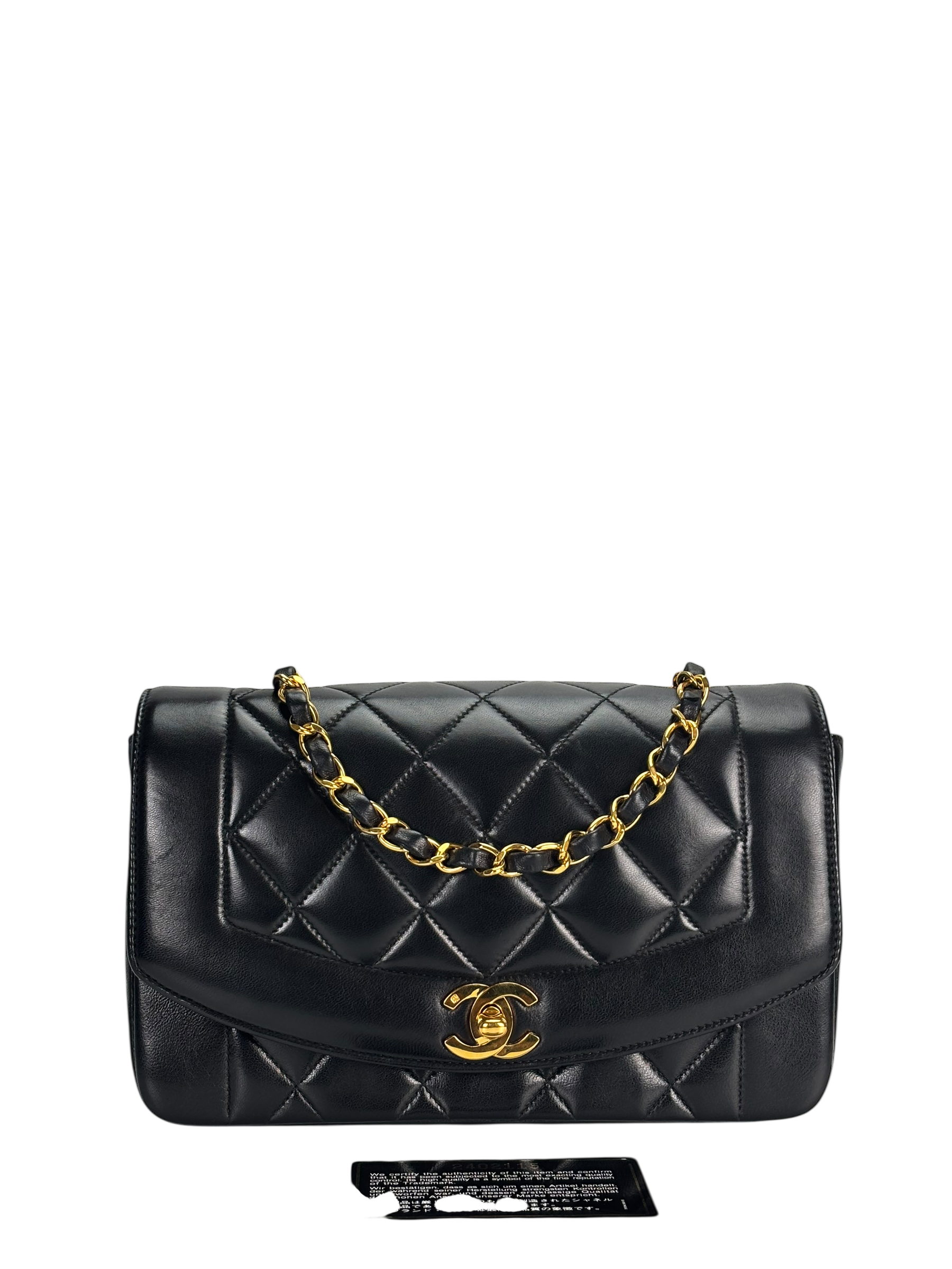 CHANEL - Black Lambskin Small Diana Shoulder Bag