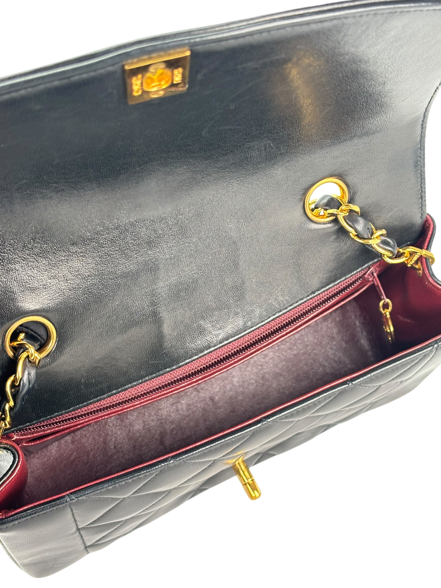 CHANEL - Black Lambskin Small Diana Shoulder Bag