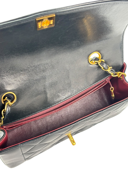 CHANEL - Black Lambskin Small Diana Shoulder Bag
