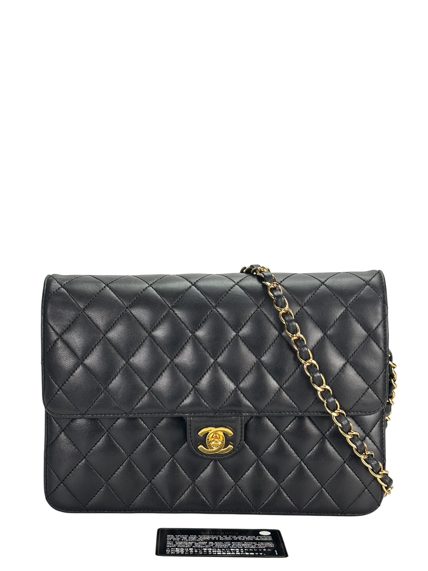 CHANEL - Black Lambskin Jumbo Flap Bag 25