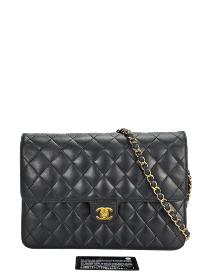 CHANEL - Black Lambskin Jumbo Flap Bag 25