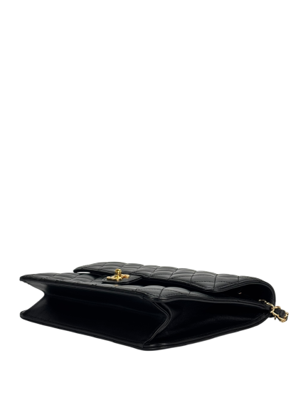 CHANEL - Black Lambskin Jumbo Flap Bag 25