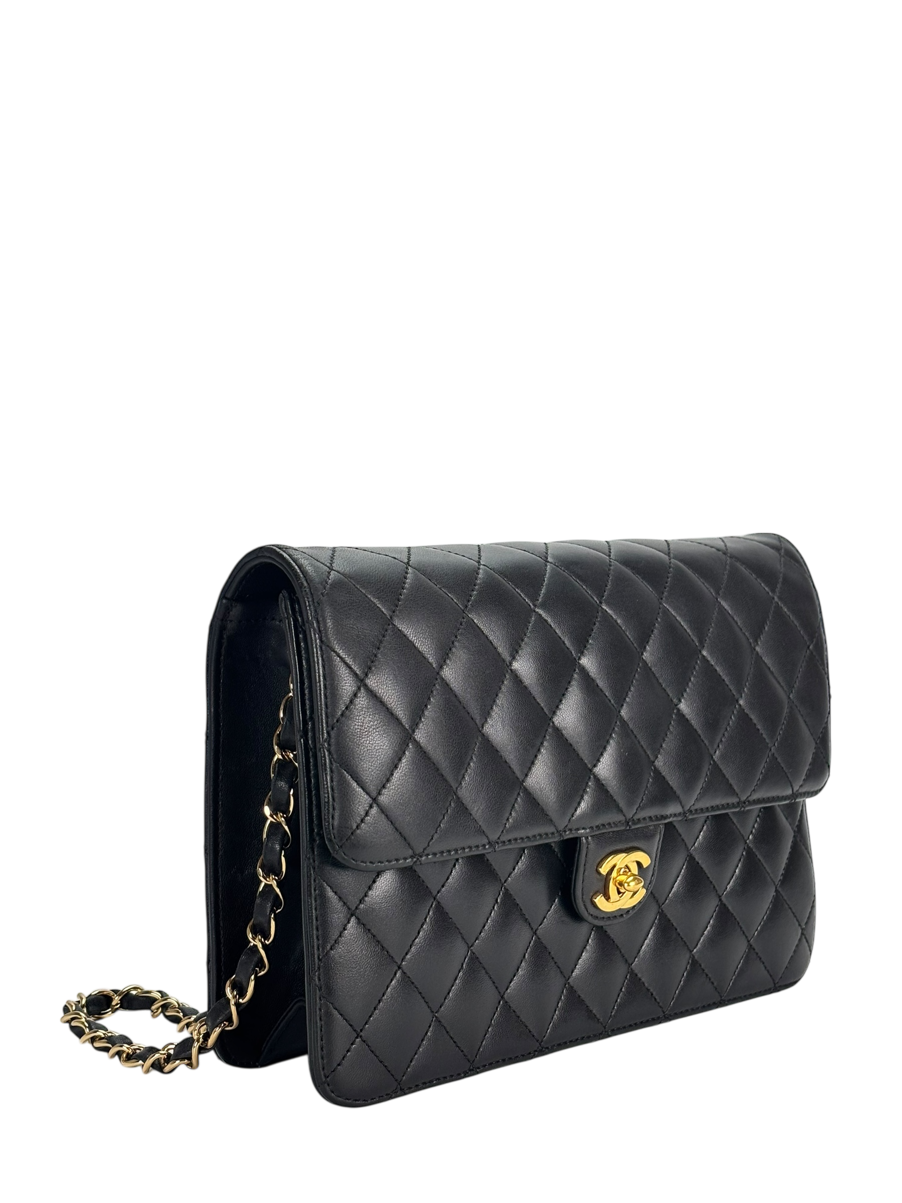 CHANEL - Black Lambskin Jumbo Flap Bag 25