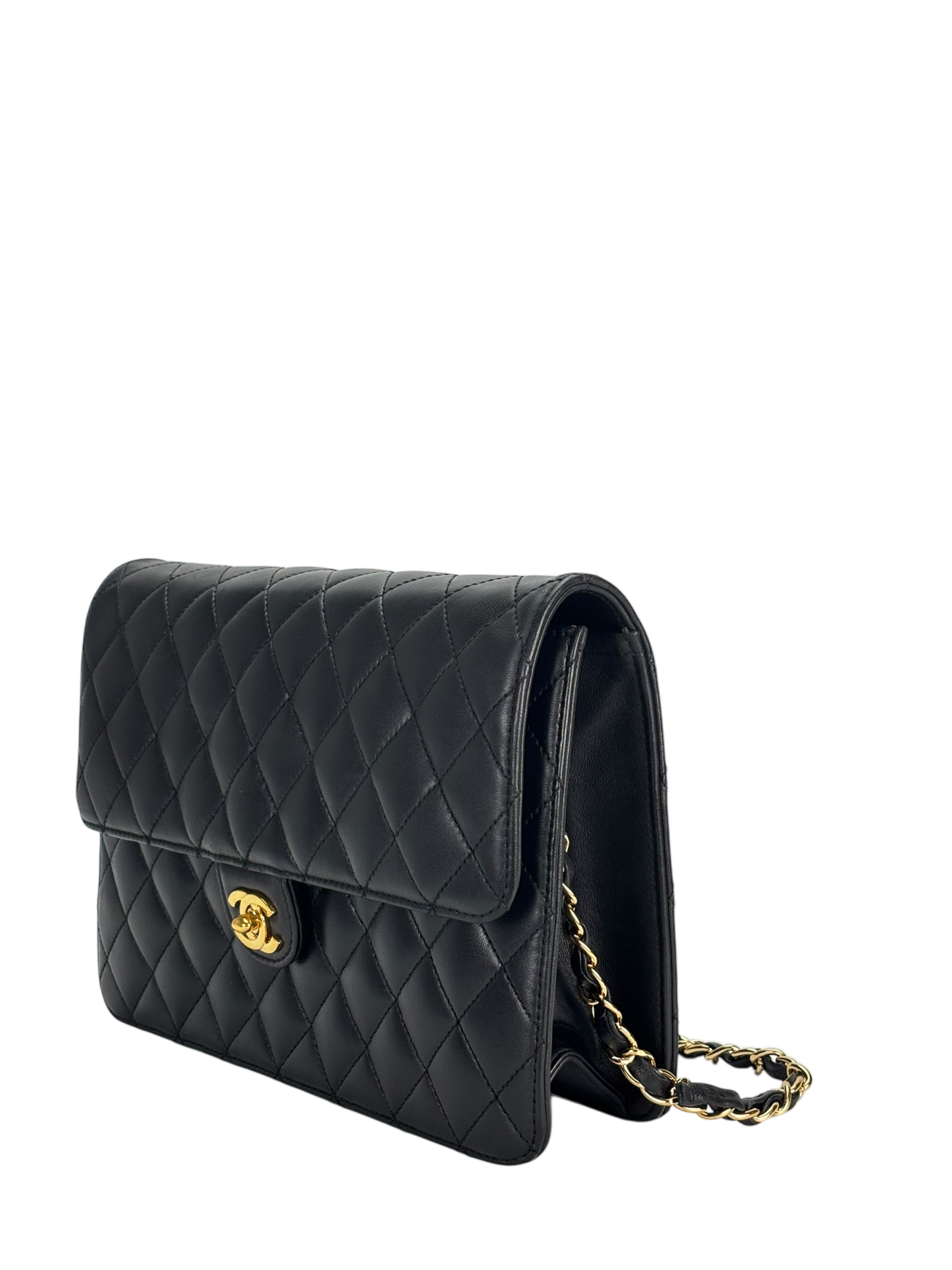 CHANEL - Black Lambskin Jumbo Flap Bag 25