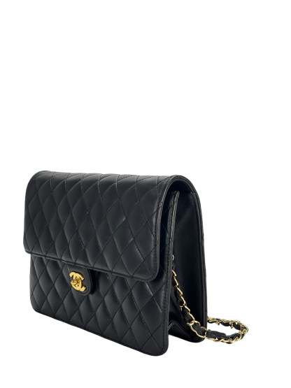 CHANEL - Black Lambskin Jumbo Flap Bag 25