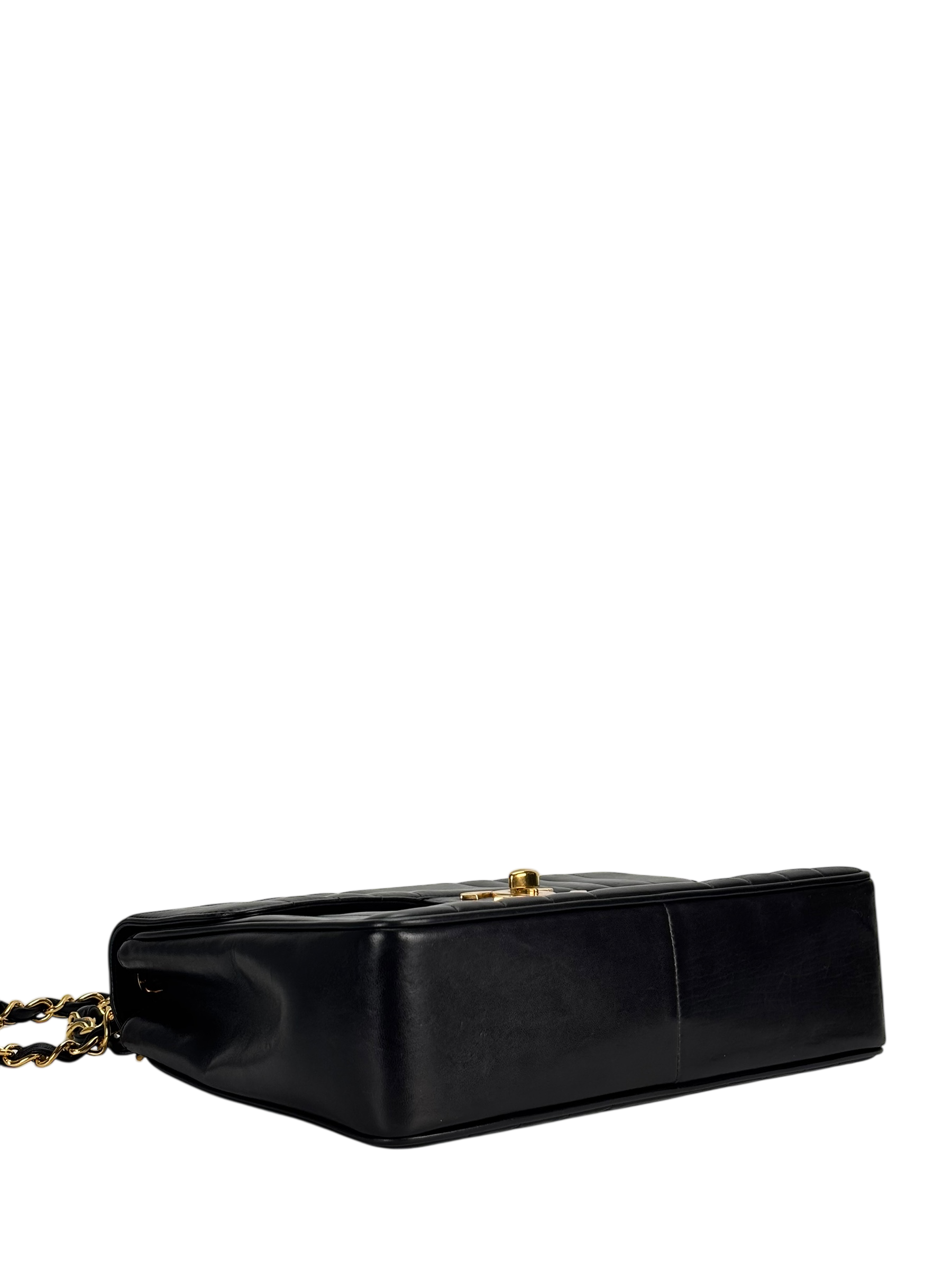 CHANEL - Black Lambskin Mademoiselle Jumbo Flap Bag 30
