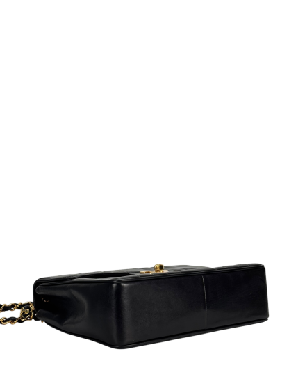 CHANEL - Black Lambskin Mademoiselle Jumbo Flap Bag 30