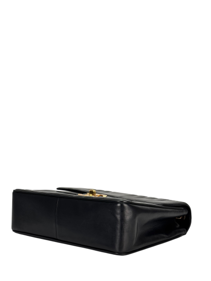 CHANEL - Black Lambskin Mademoiselle Jumbo Flap Bag 30