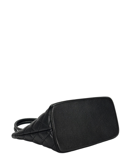 CHANEL - Black Caviar Medallion Tote Handbag