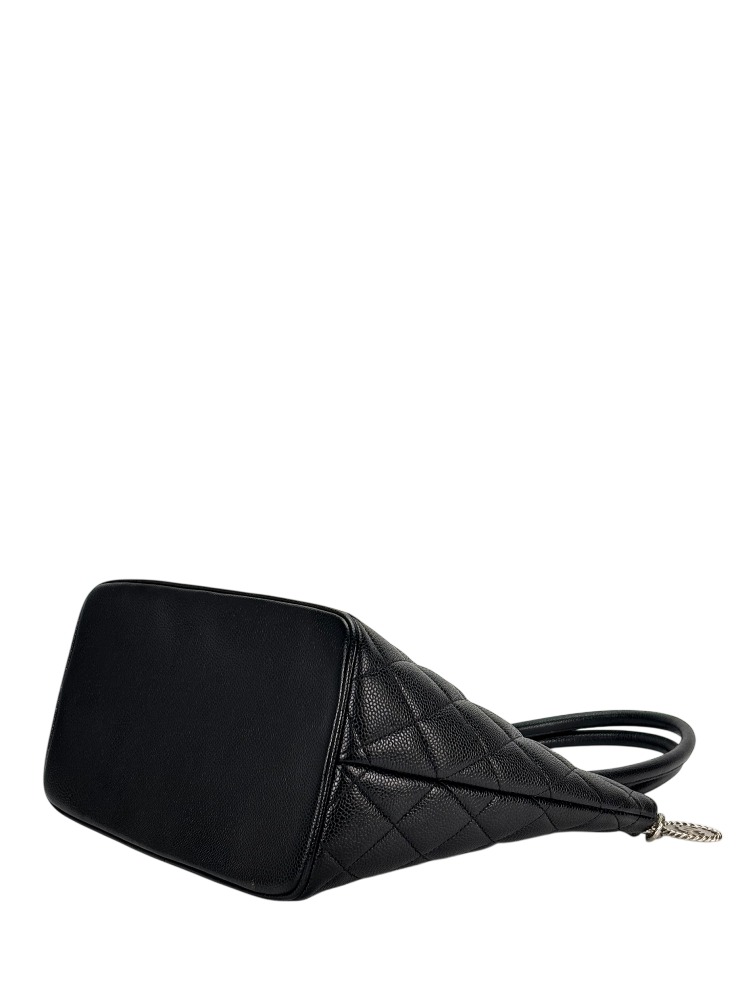 CHANEL - Black Caviar Medallion Tote Handbag