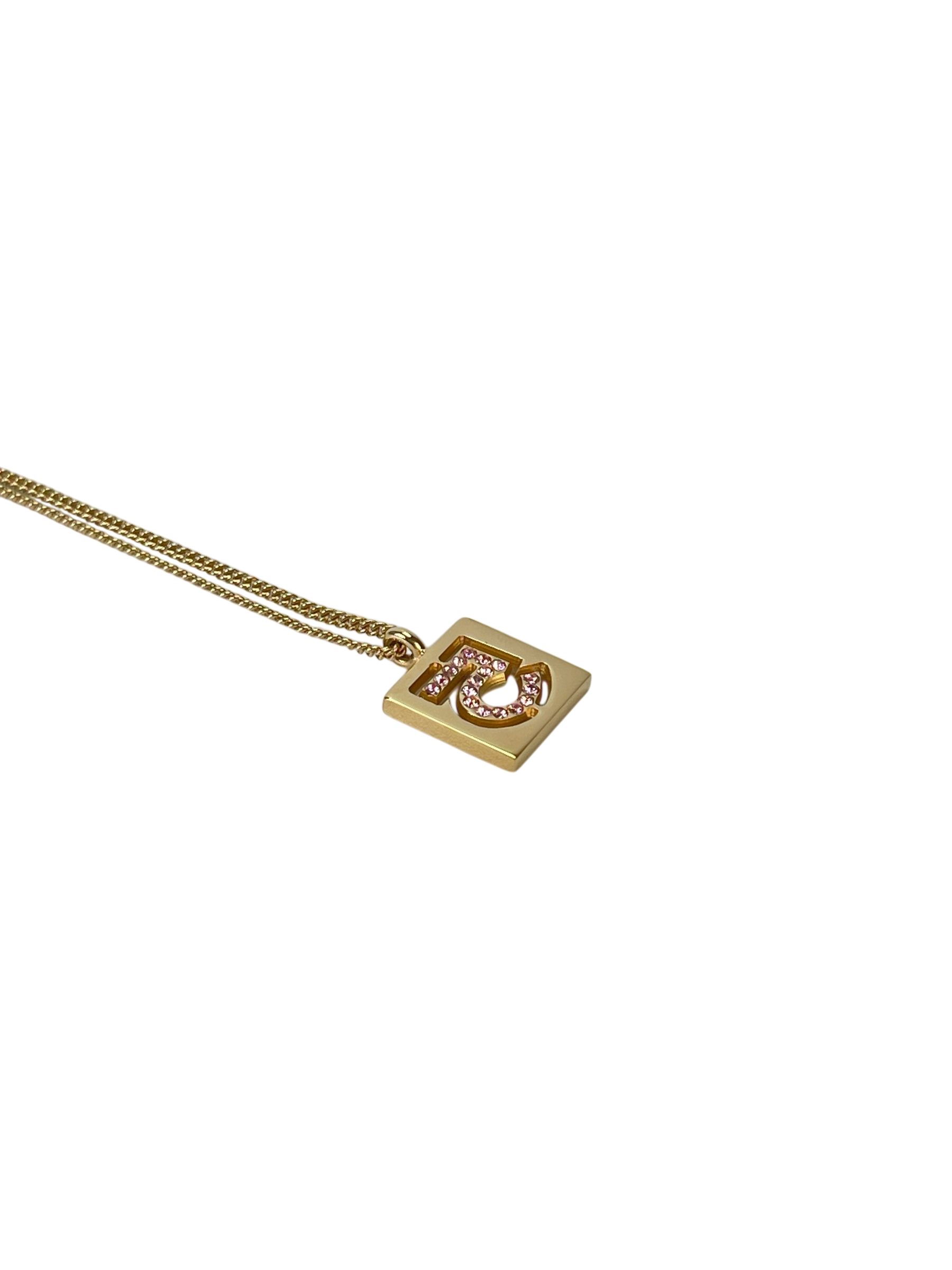 CHANEL - 02P Gold No.5 Rhinestone Pendant Necklace