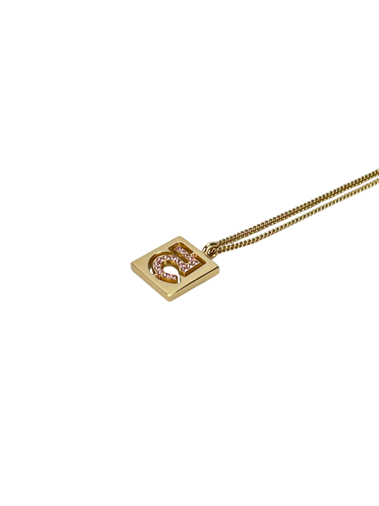 CHANEL - 02P Gold No.5 Rhinestone Pendant Necklace