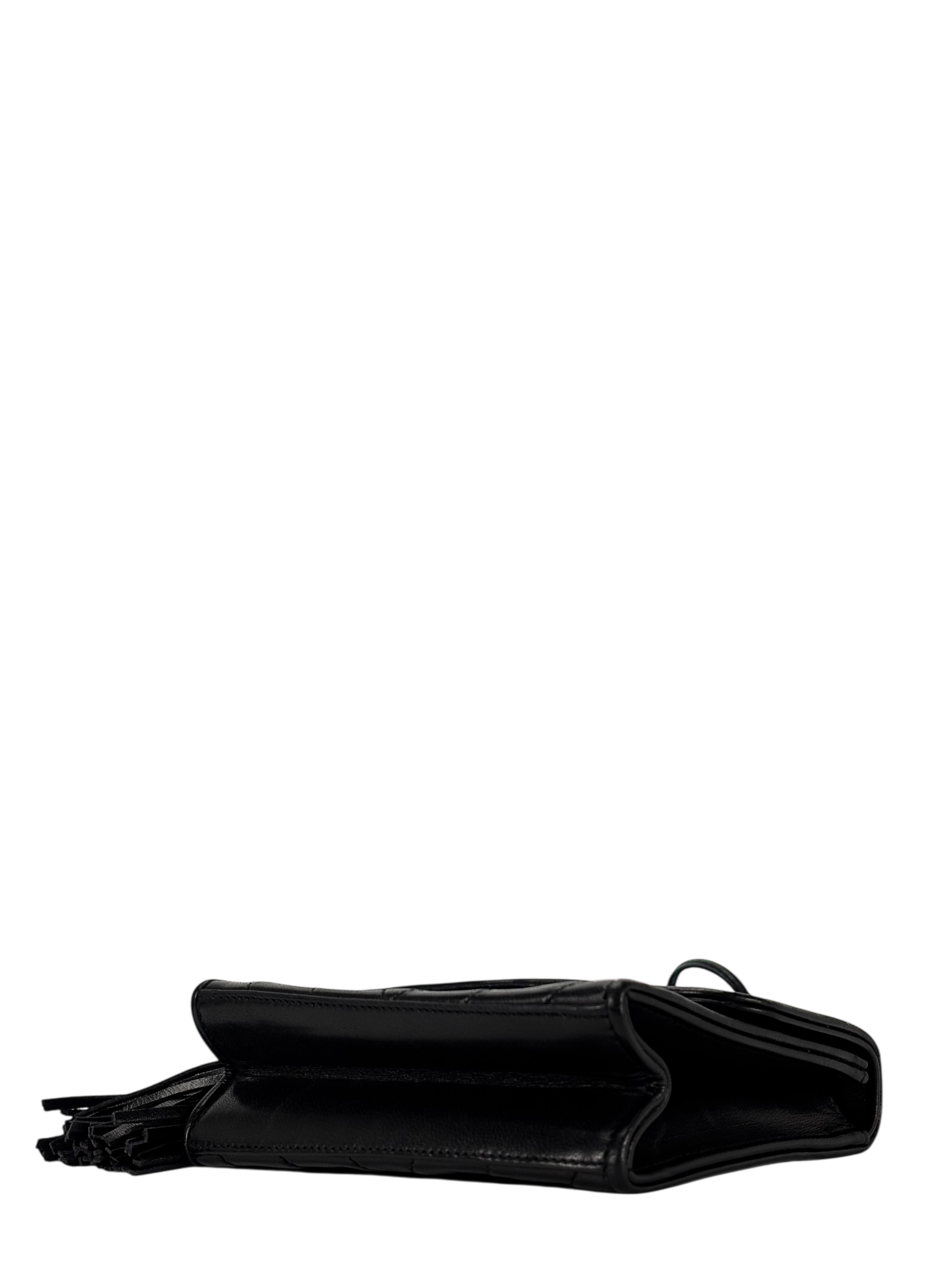 CHANEL - Mini Black Lambskin CC Leather Shoulder Bag