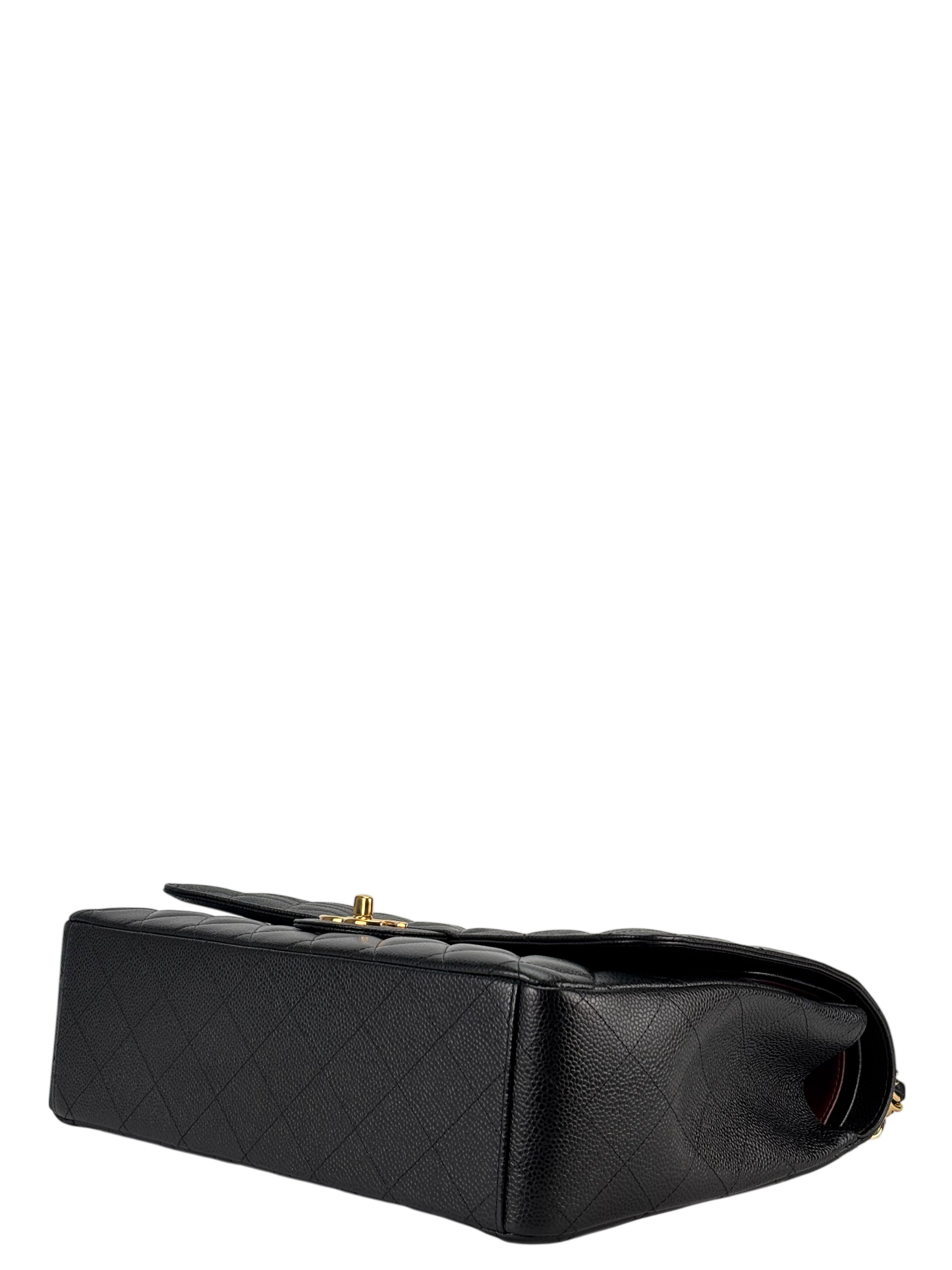 CHANEL - Black Caviar Jumbo Quilted Maxi Single Flap Bag