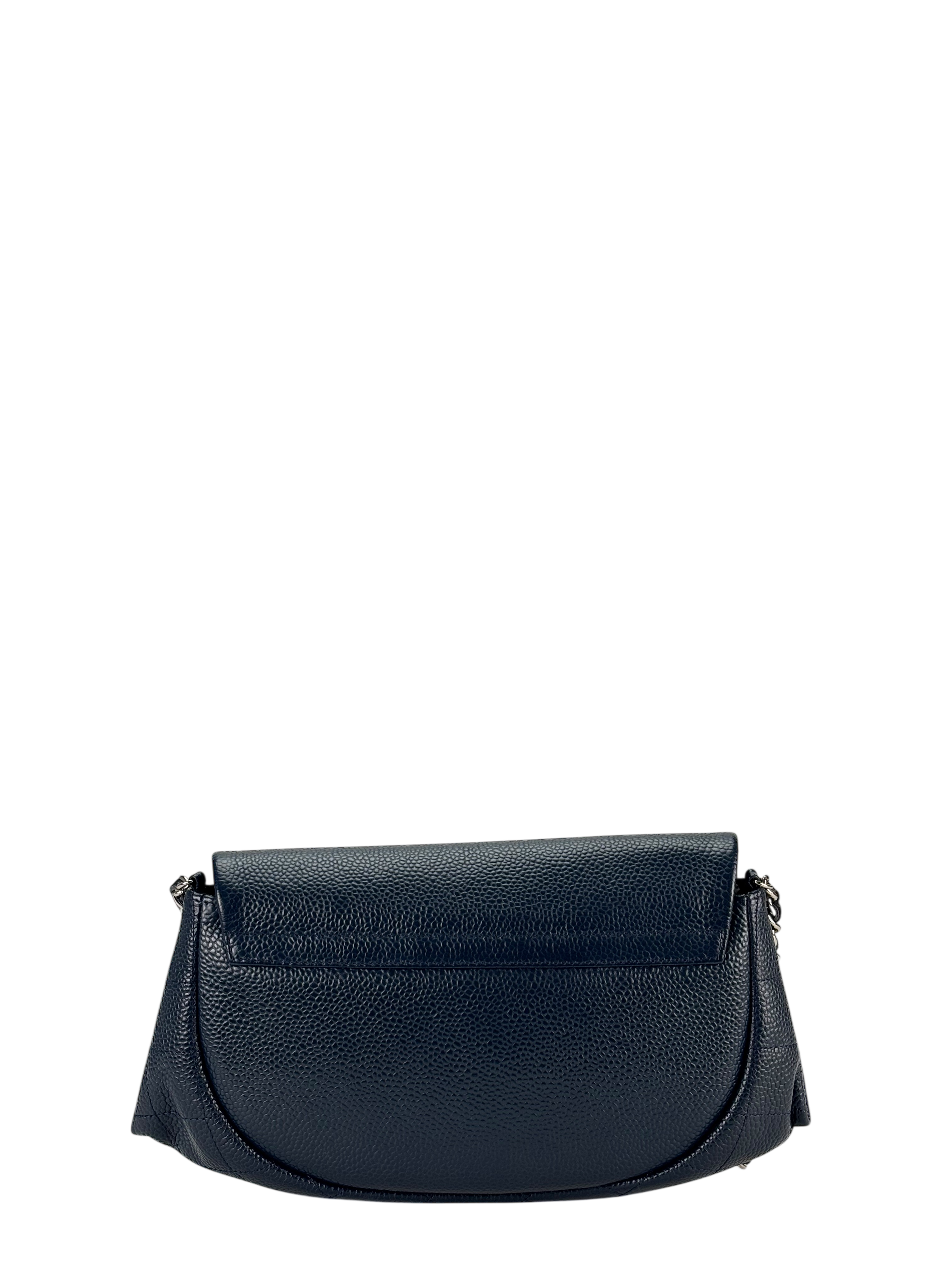 CHANEL - Blue Caviar Half Moon WOC Clutch Bag