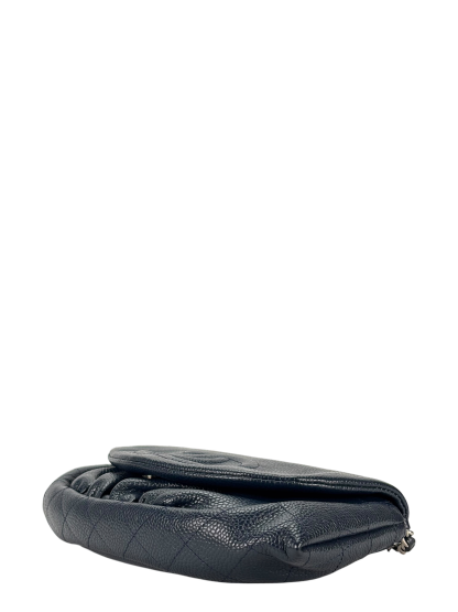 CHANEL - Blue Caviar Half Moon WOC Clutch Bag