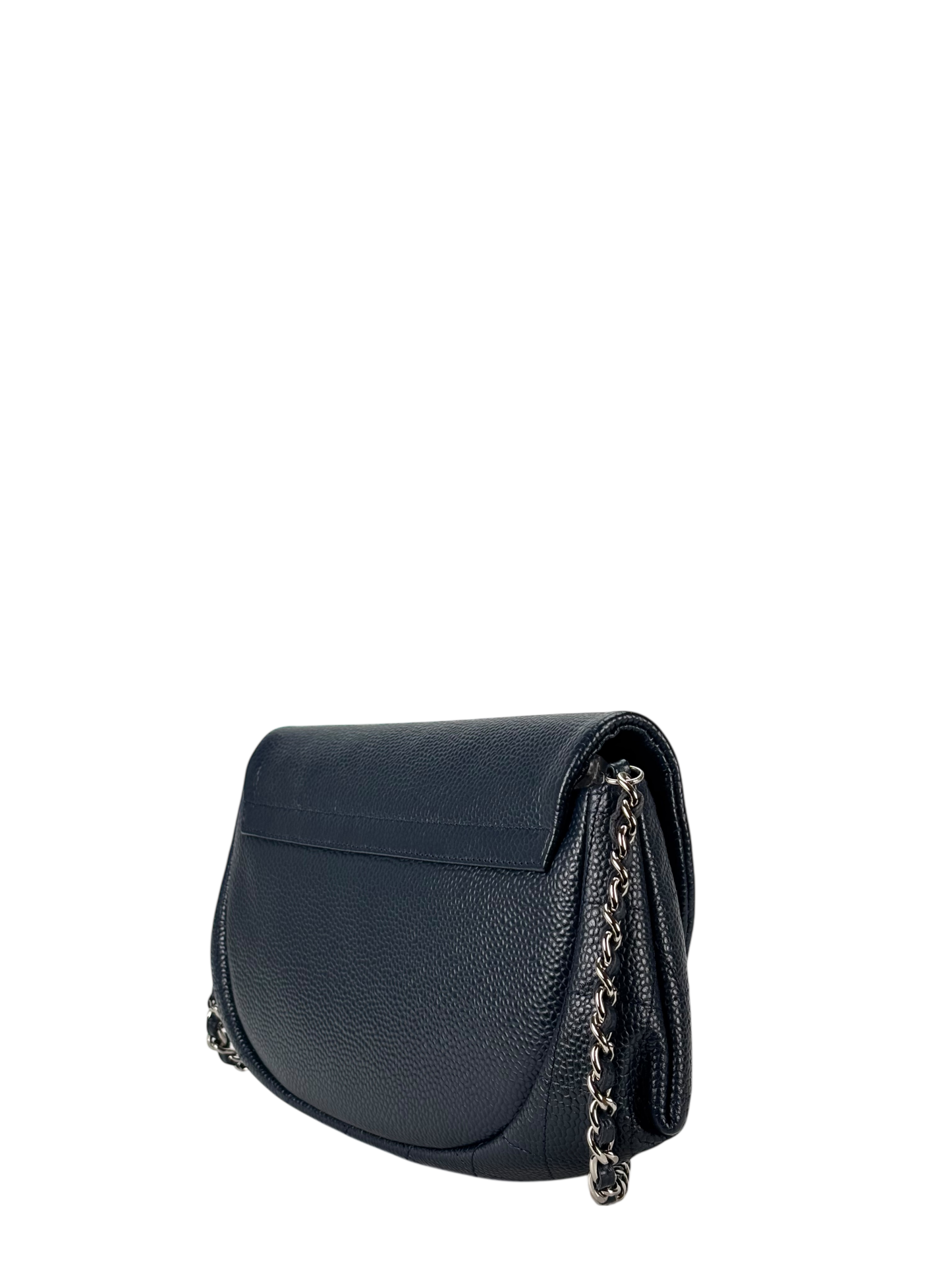 CHANEL - Blue Caviar Half Moon WOC Clutch Bag
