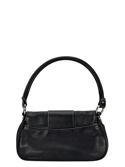 CHRISTIAN DIOR - Black Leather CD Logo Shoulder Bag