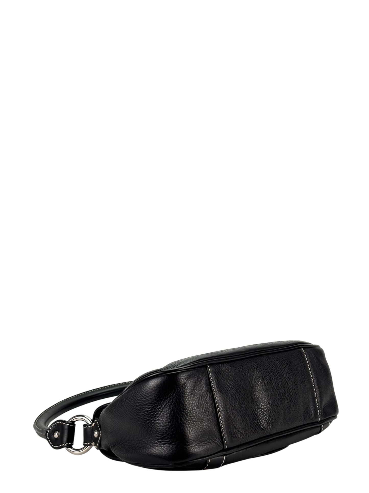 CHRISTIAN DIOR - Black Leather CD Logo Shoulder Bag