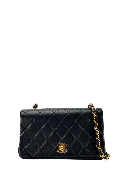 CHANEL - Black Lambskin Crossbody Shoulder Bag