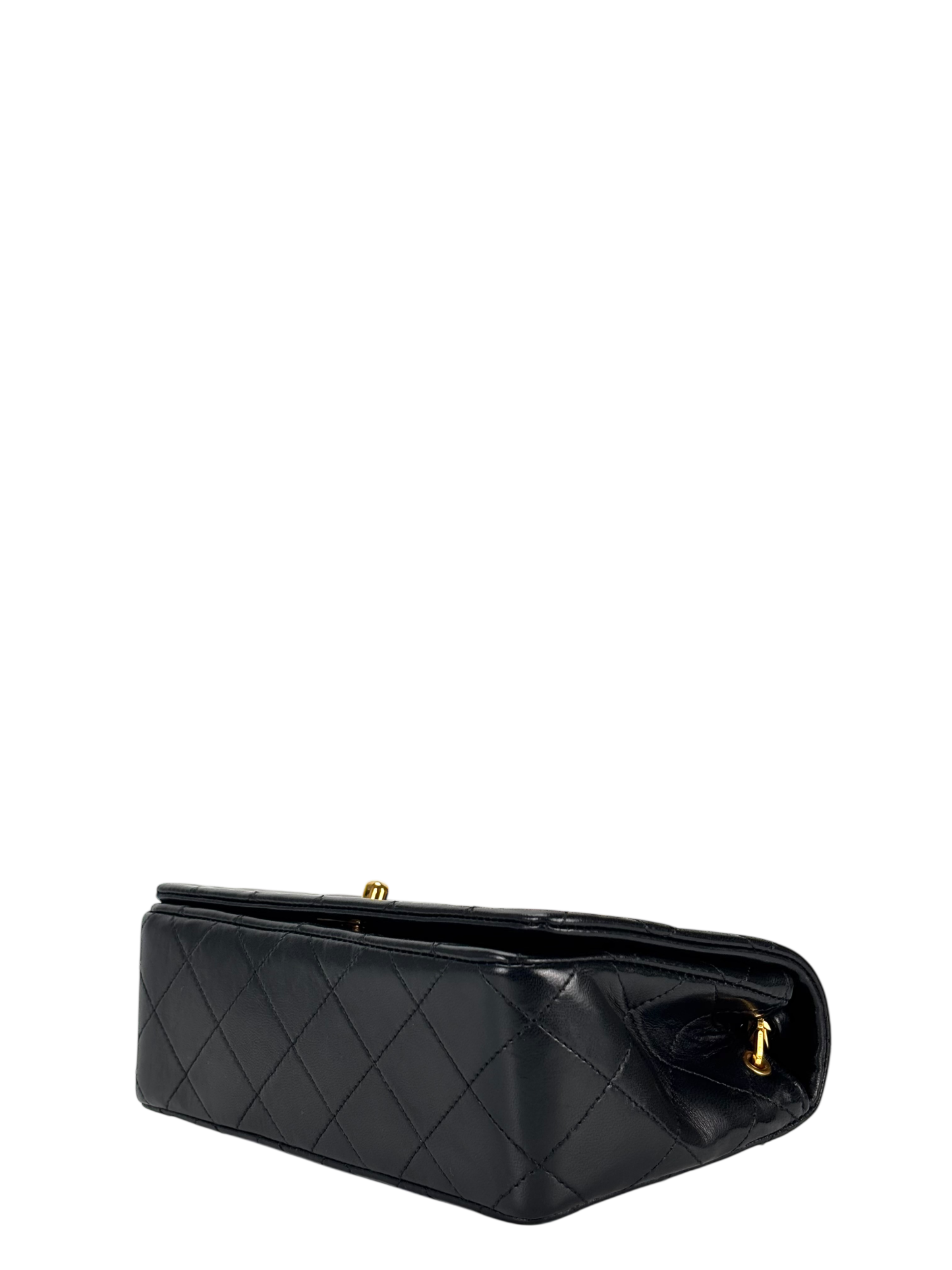 CHANEL - Black Lambskin Crossbody Shoulder Bag