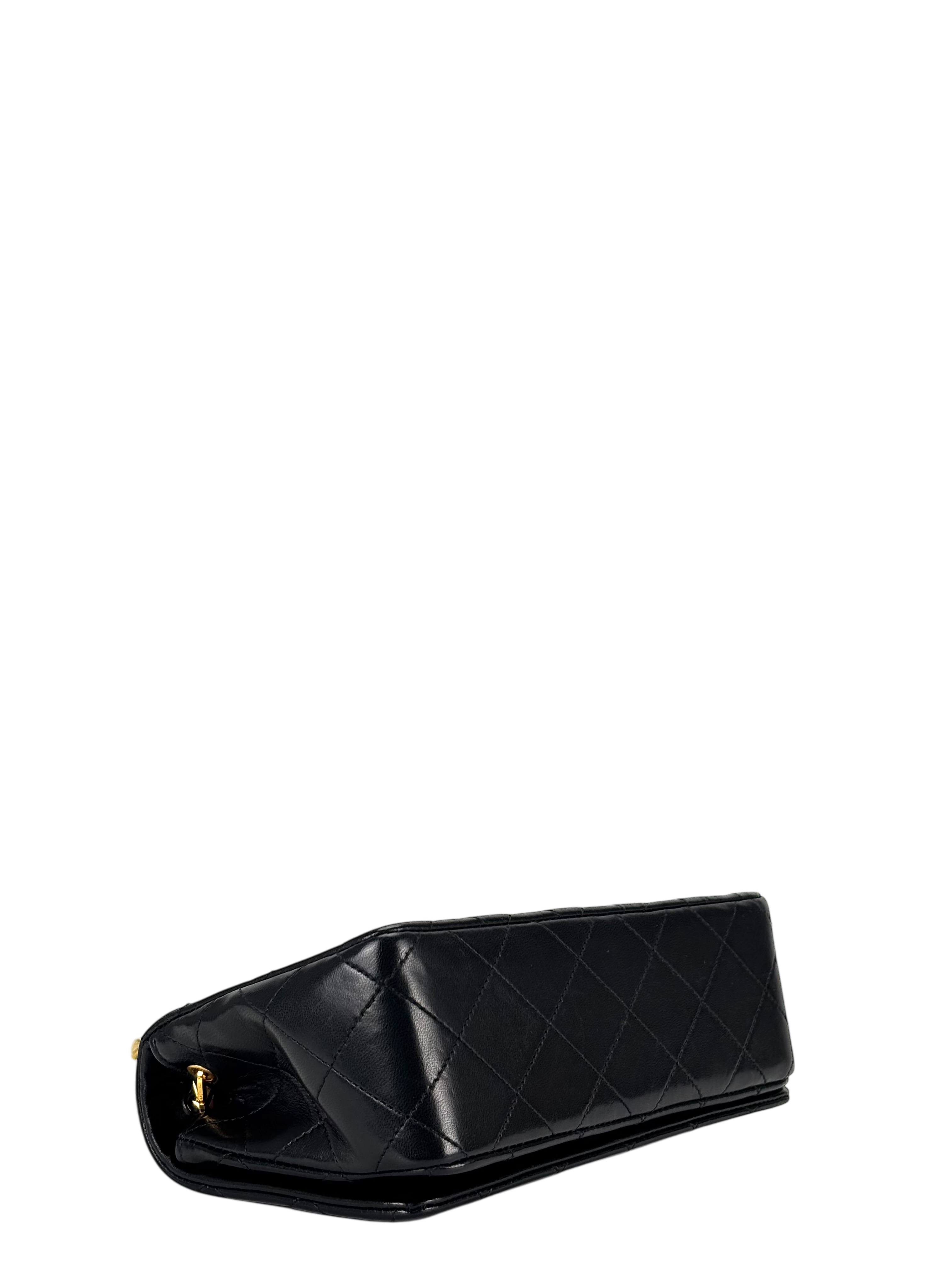 CHANEL - Black Lambskin Crossbody Shoulder Bag
