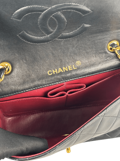 CHANEL - Black Lambskin Crossbody Shoulder Bag