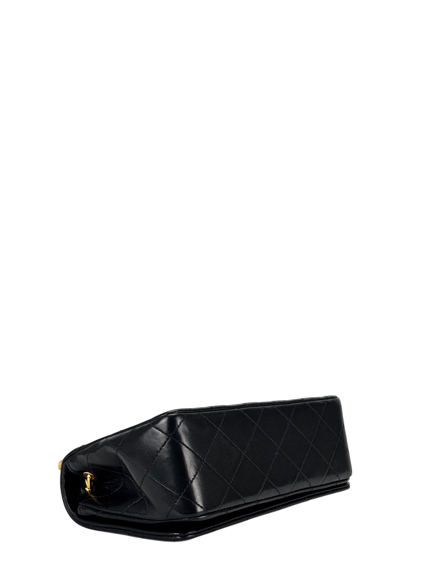 CHANEL - Black Lambskin Crossbody Shoulder Bag